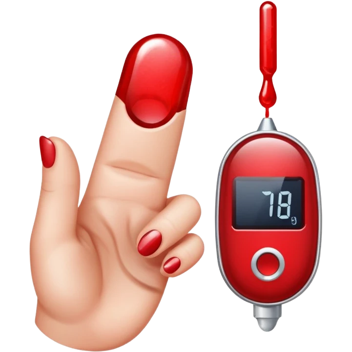 diabetes meter test finger blood emoji