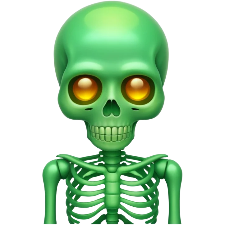 A green skeleton  emoji