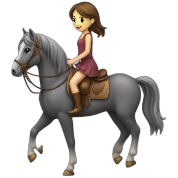 Fille sur un cheval emoji