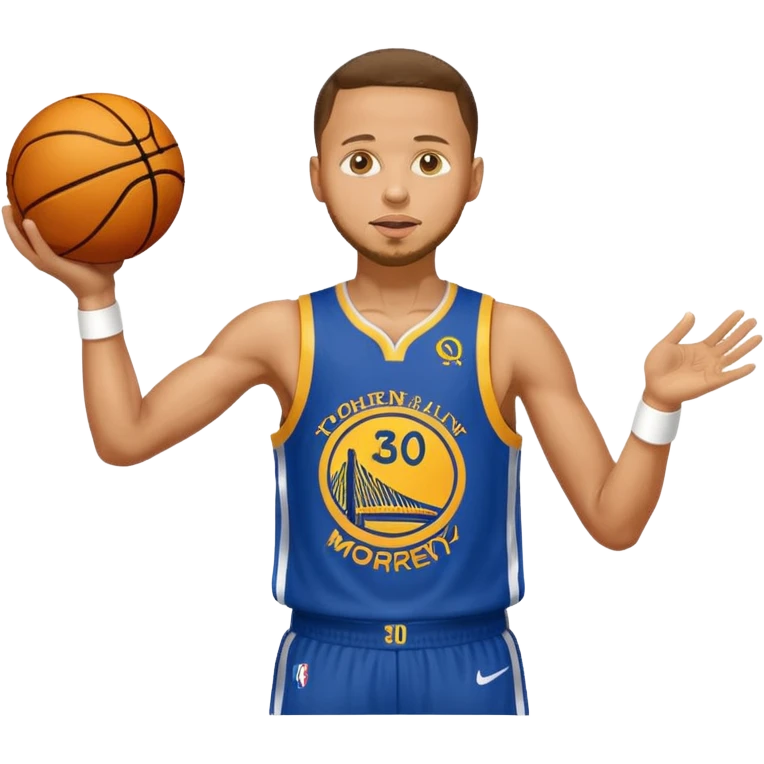 Stephen Curry shooting a basketball of money emoji
