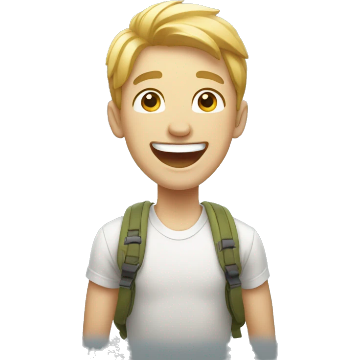 Confident white boy laughing emoji