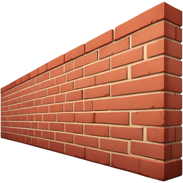 brick wall viewed from the side, perspective view emoji