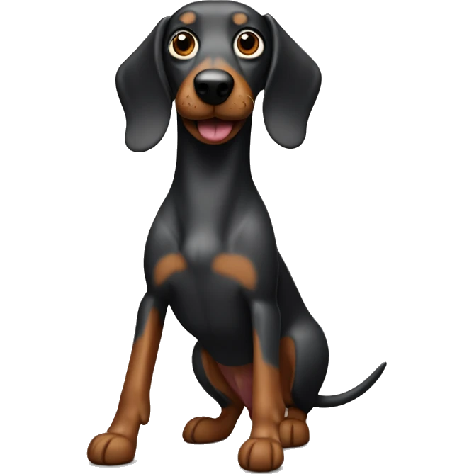 Can you do a grey black ginger sausage dog emoji