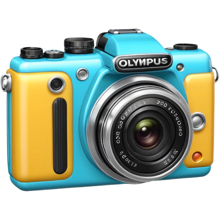 Transform this into a stylized 3D emoji-style icon of a retro [Olympus Stylus 300 Digital] emoji