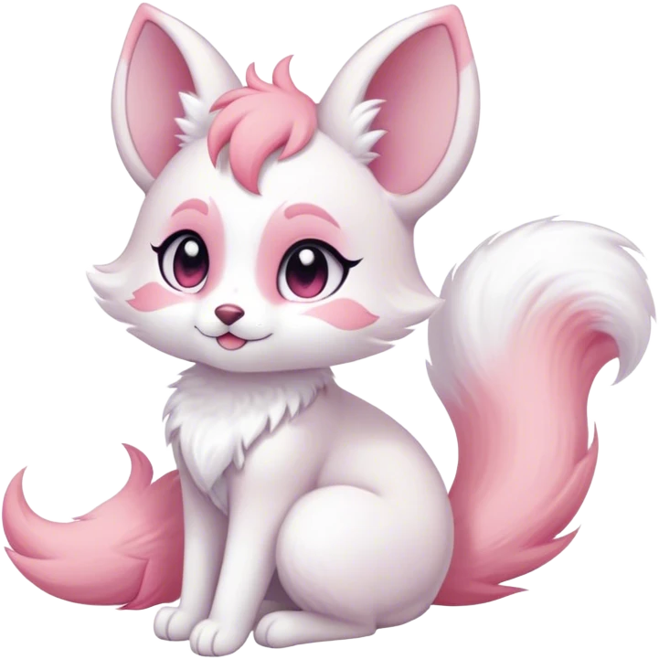 Kawaii bright fantasy ethereal anthro fursona animal with a tufted tail and round ears emoji