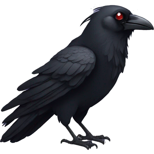 Black raven with heart eyes emoji