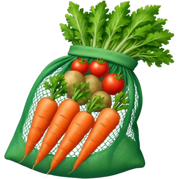 net bag,  mesh storage bag, stored with vegetables emoji