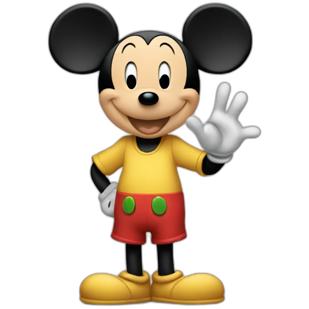 Mickey doing Jul hand sign emoji