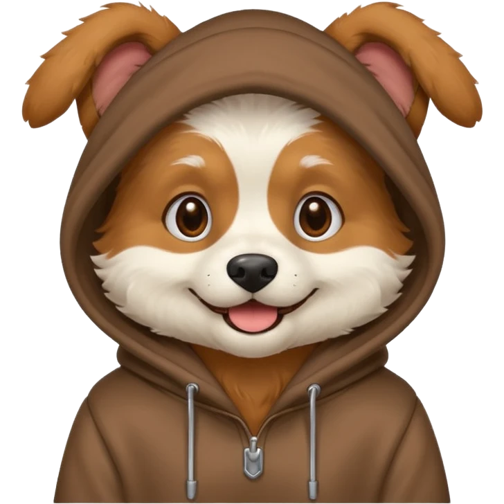 Dog wearing a hoodie emoji