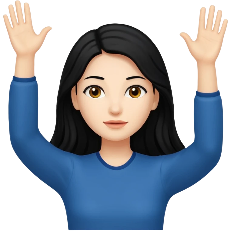 양손을 올리고 있는 여자 emoji
