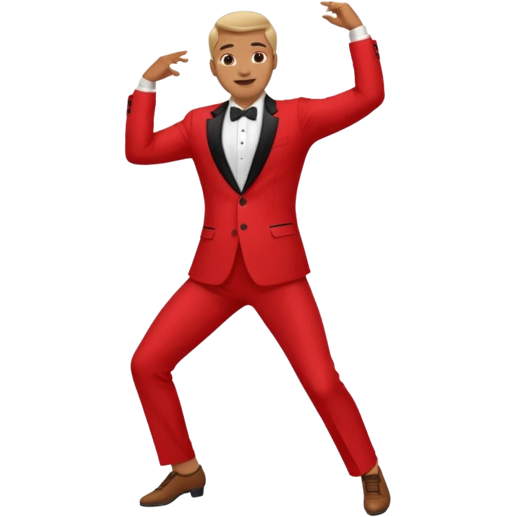 a man is dancing with red outfit emoji