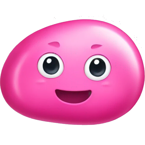 A cute pink jellybean emoji