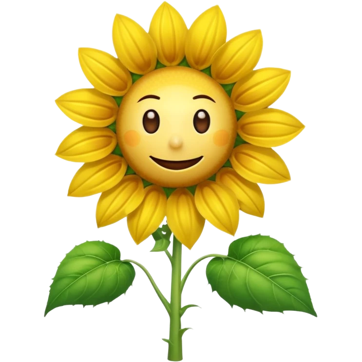 a sunflower from plants versus zombies, cartoony style with a face emoji