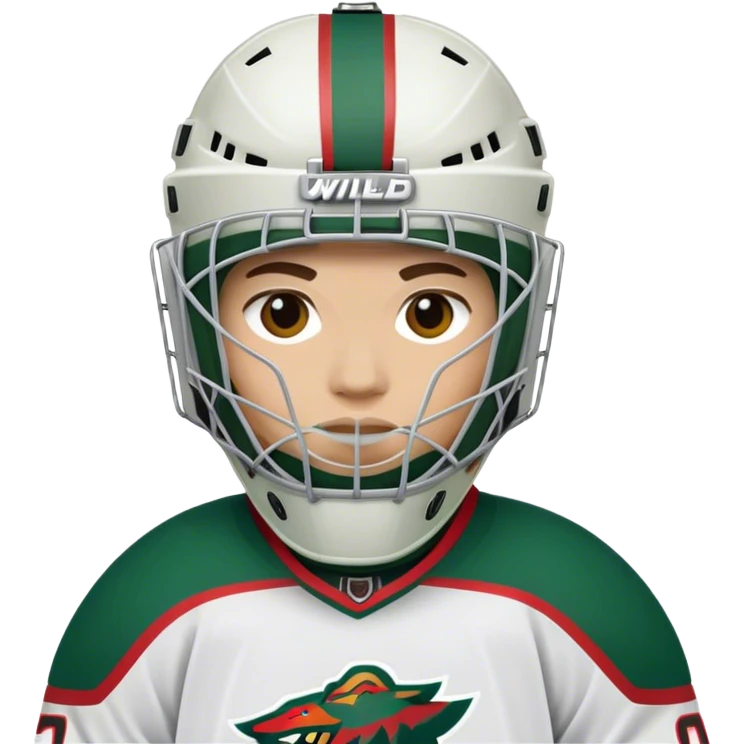 Minnesota wild hockey goalie, full gear  emoji
