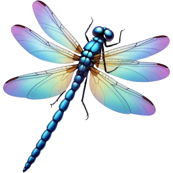 Peaceful Dragonfly change color  keep  black background  emoji