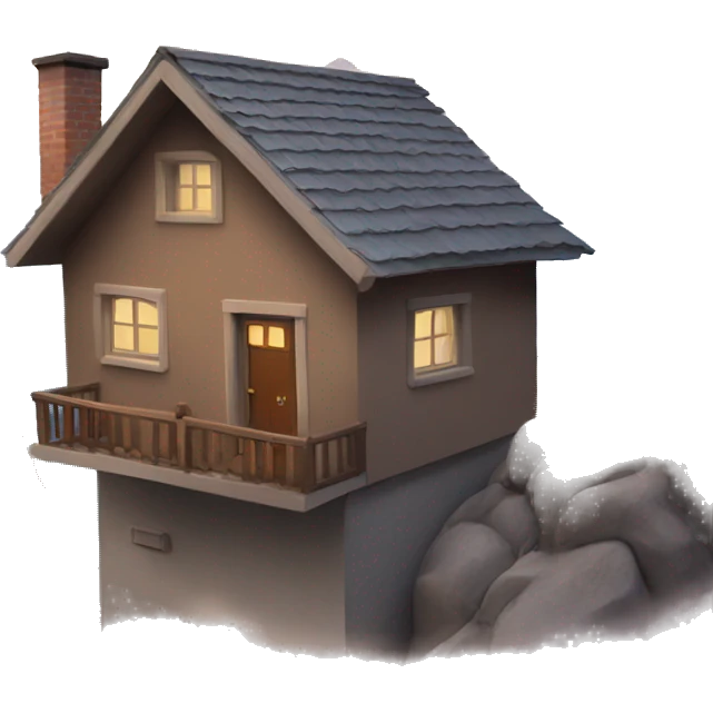Gay person on a house in the mountains emoji