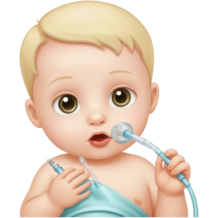 bebe com tubo na boca emoji