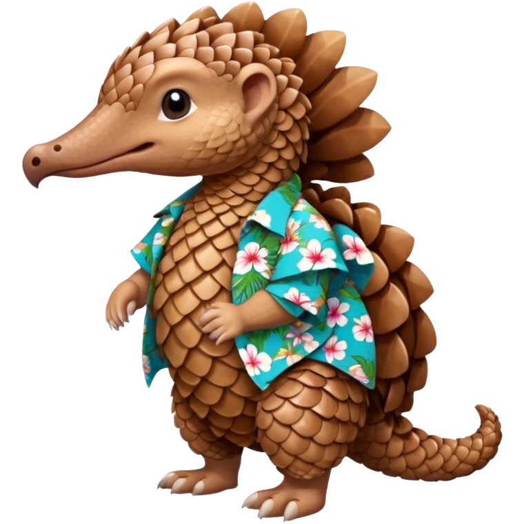 Pangolin with Hawaiian shirt emoji