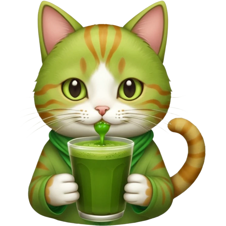 Cat with matcha emoji