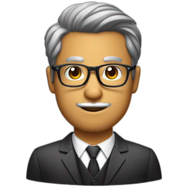 hombre de piel oscura pelo corto con lentes oscuros con traje formal emoji