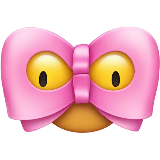pink smile bow and eyelashes emoji