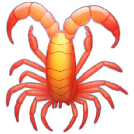 Glowing shrimp emoji