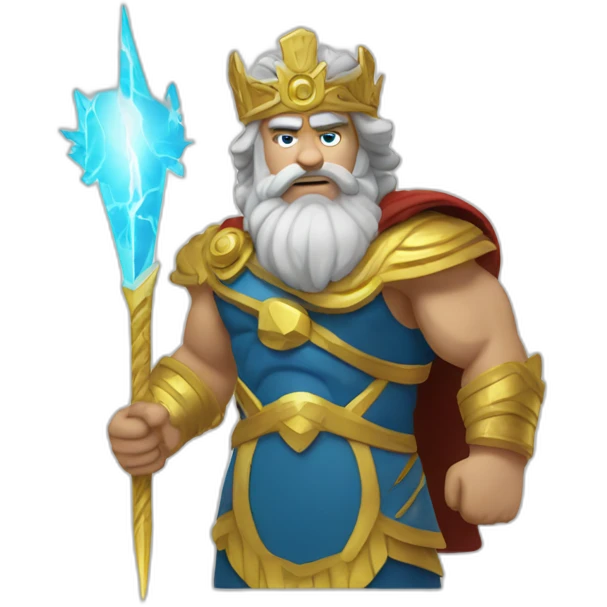 zeus, king of the gods holding a lighting bolt emoji