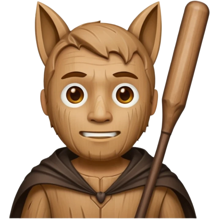 A wooden guy with a bat name tung tung tung sahur emoji