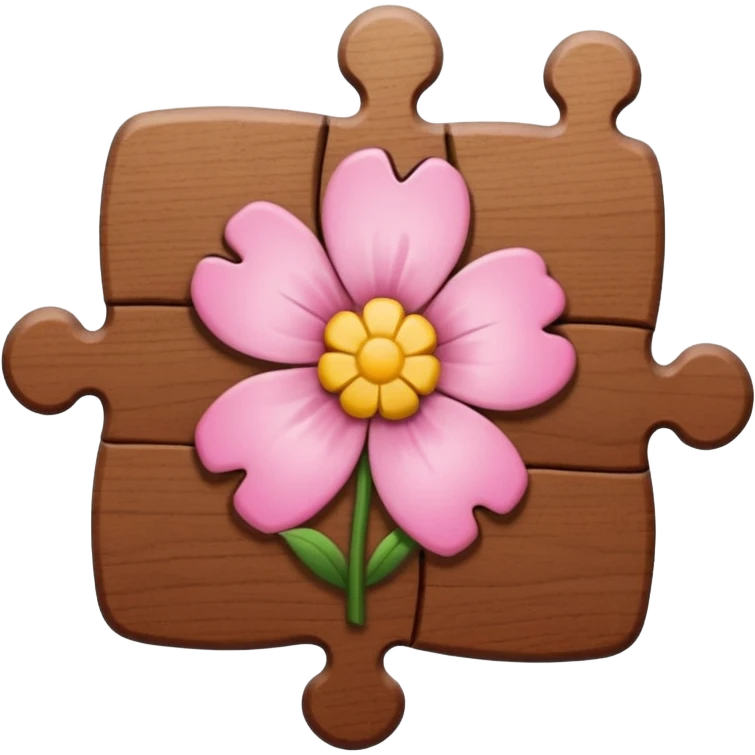 One piece of the puzzle + flower emoji