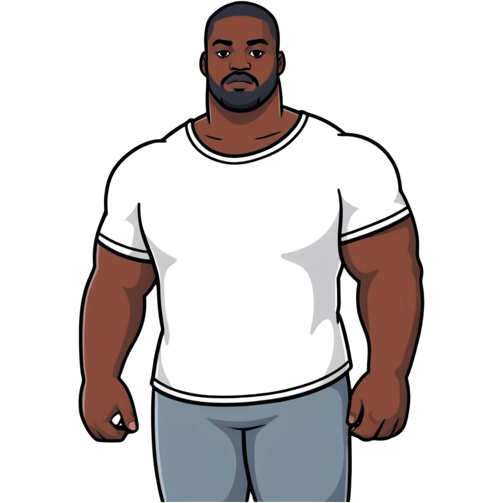 A big, strong black man with broad shoulders emoji