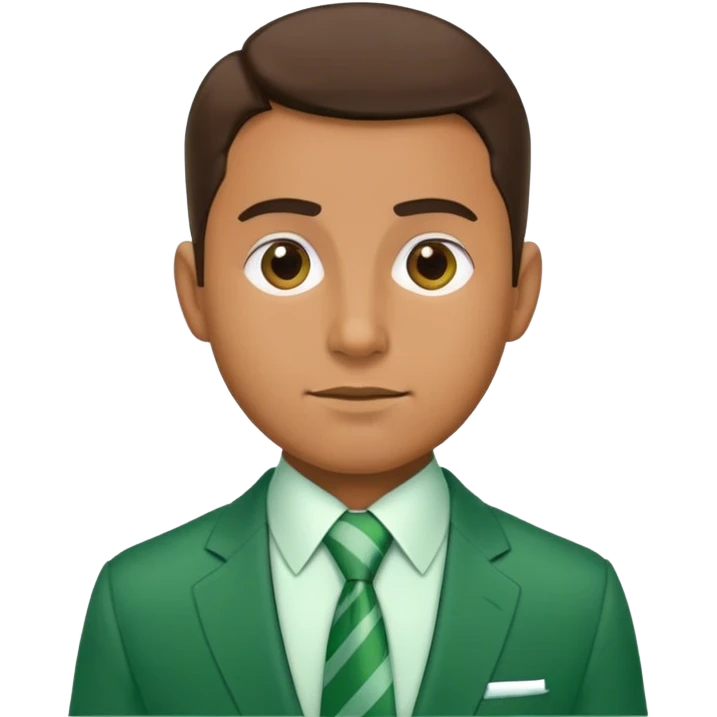 guy in green suit and tie emoji