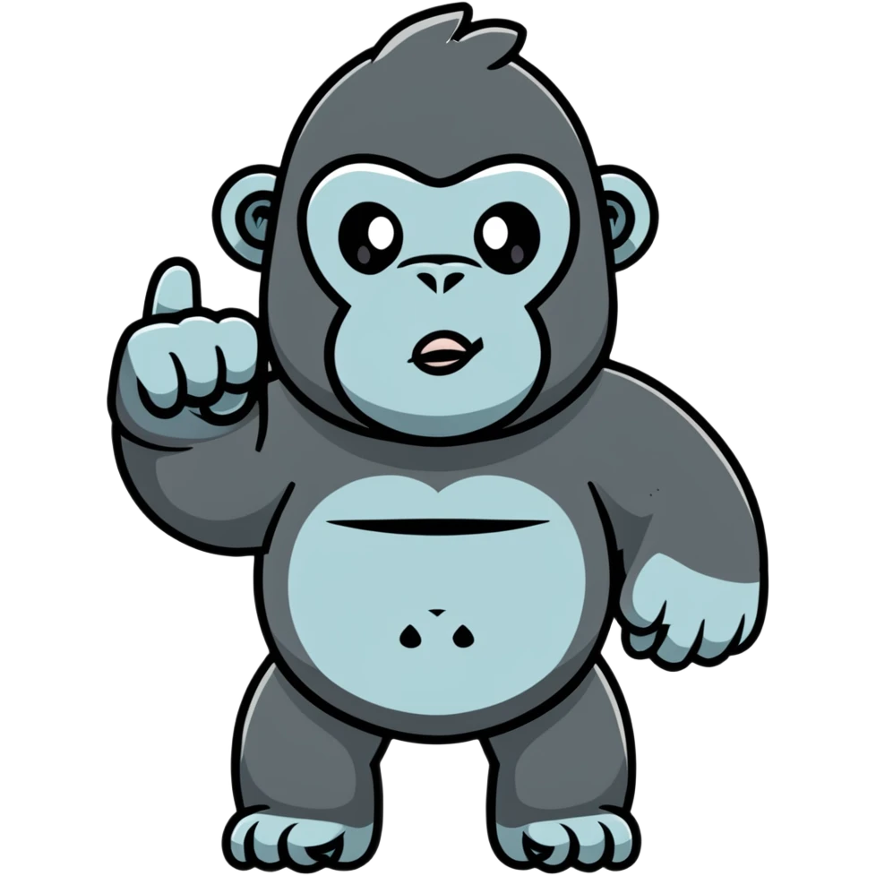 Gorilla with two middle fingers out saying fuck you emoji