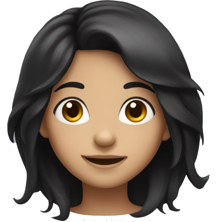 smiling girl with black hair emoji