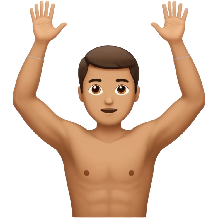 man backing down from argument with arms up emoji