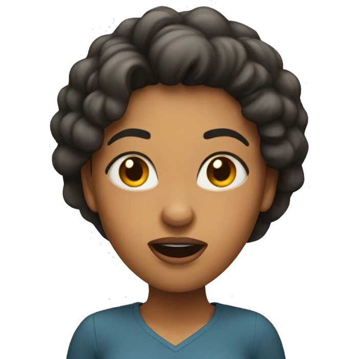 woman making a funny face emoji