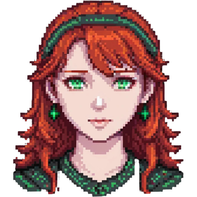 person with green eyes and red hair emoji