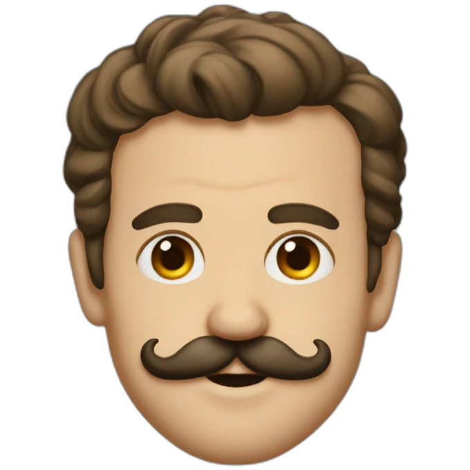 emanuel macron with a mustache emoji