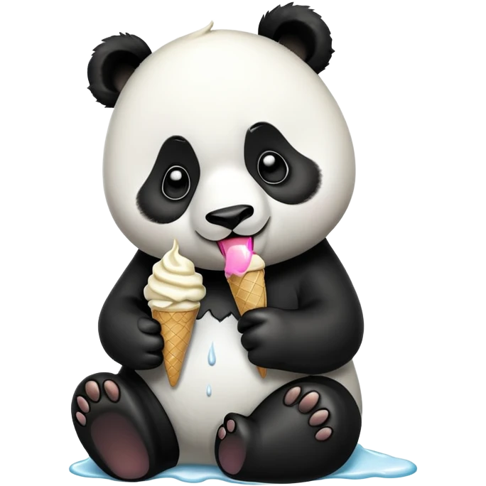 Panda eating ice cream emoji