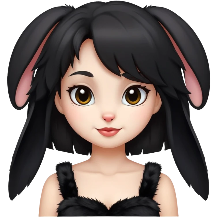 Rabbit girly blacky with a smirk  emoji