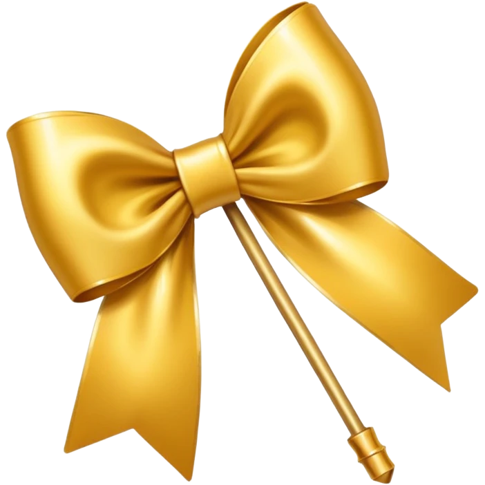 Golden bow with medium length long ends  emoji