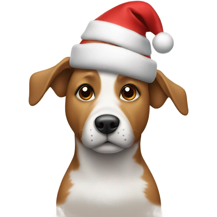Dog with Christmas hat emoji