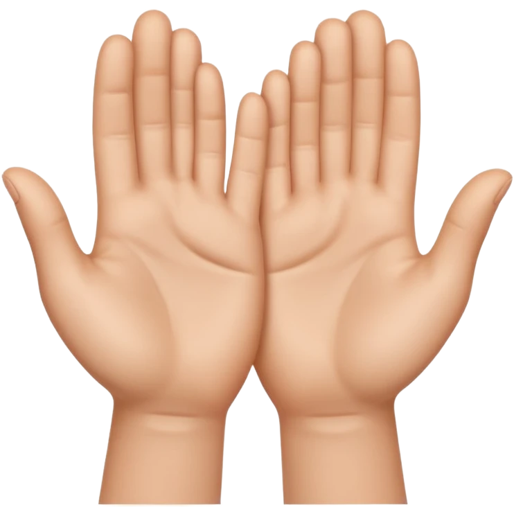 Emoji icon of open hands facing up, soft realistic skin texture, smooth shading, minimal details, centered composition emoji