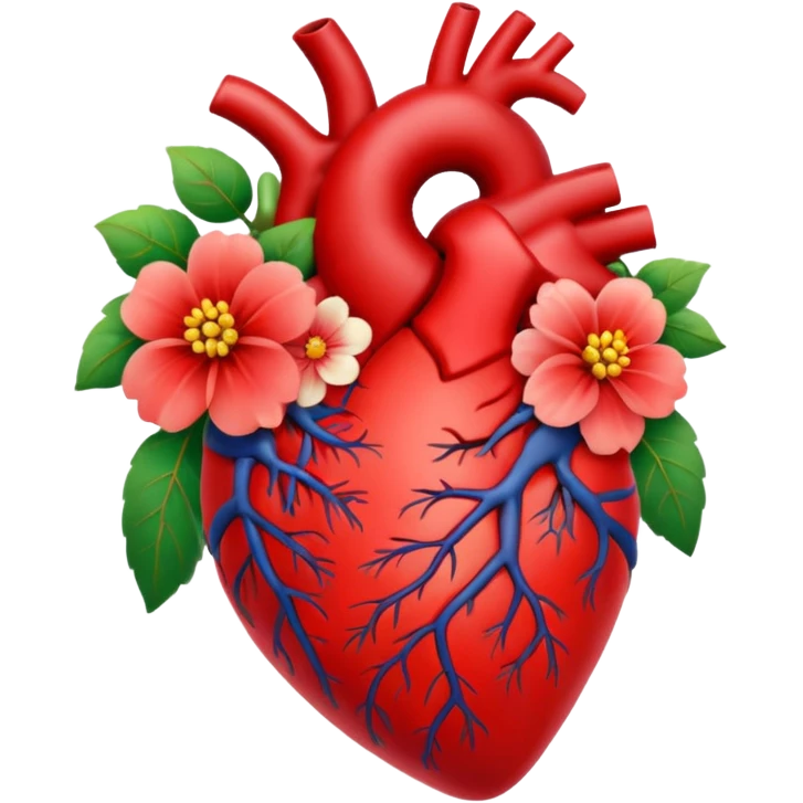 Human heart with flowers emoji