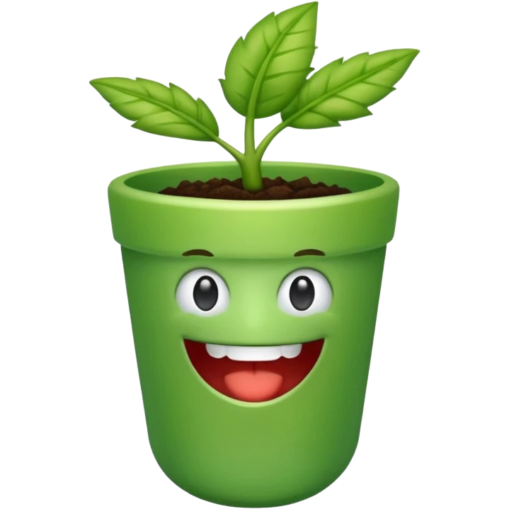 Vaso de vidro com uma planta carnívora de boca aberta emoji