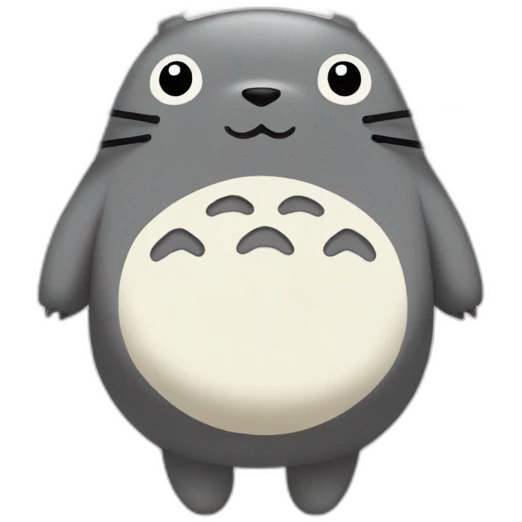 Totoro in love with hearts around his head emoji