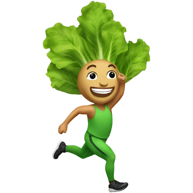 sprinting lettuce joyfully  emoji