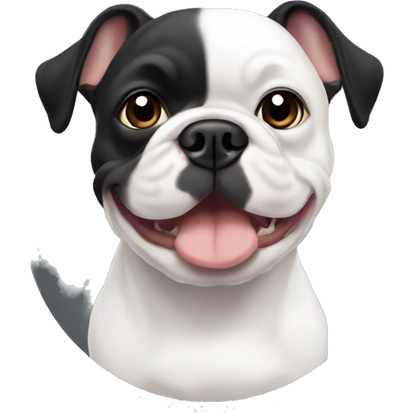 White-Black frenchie bulldog emoji