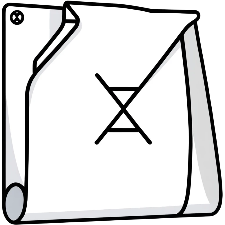 Document file icon with large black “X” over it emoji