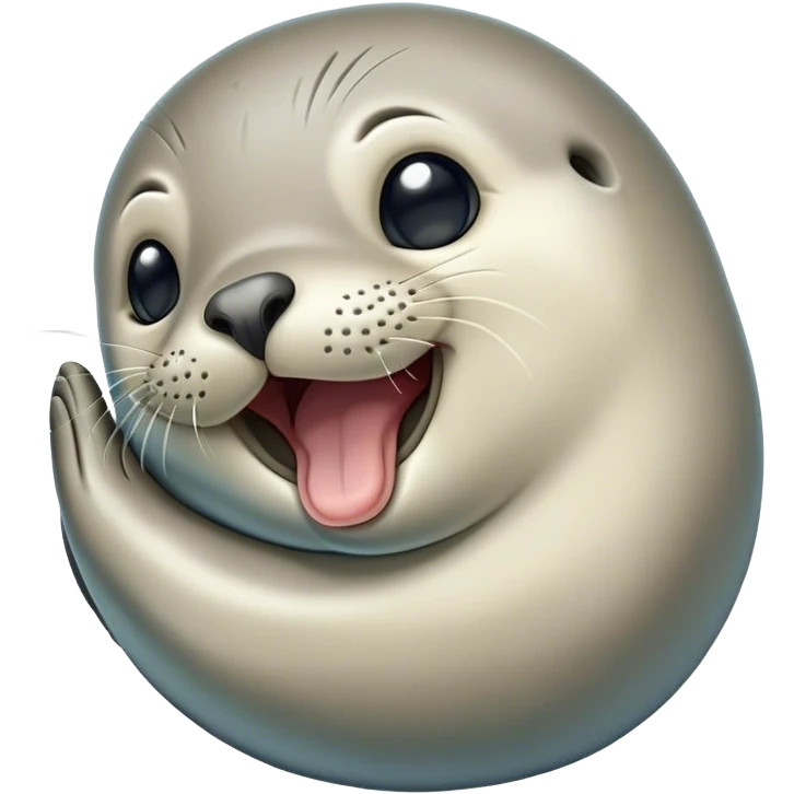 Cinematic Cute Yawning Seal Portrait Emoji, Head tilted slightly with a dramatic, wide-open yawn, showcasing a lustrous, sleek body and half-closed, drowsy eyes exuding cozy contentment, Simplified yet irresistibly adorable features, highly detailed, glowing with a soft, cozy oceanic glow, high shine, relaxed yet expressive, stylized with a dash of whimsical marine charm, soft glowing outline, capturing the essence of a drowsy yet affectionate seal that seems ready to drift out of the screen for a nap! emoji