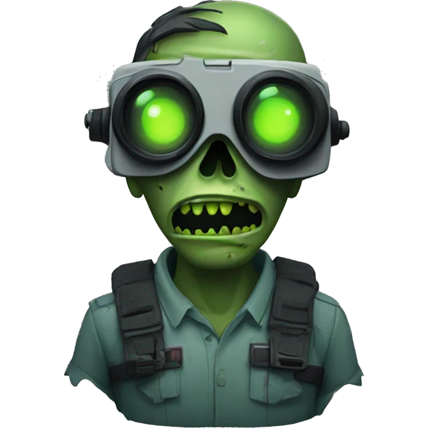 Zombie with night vision goggles emoji